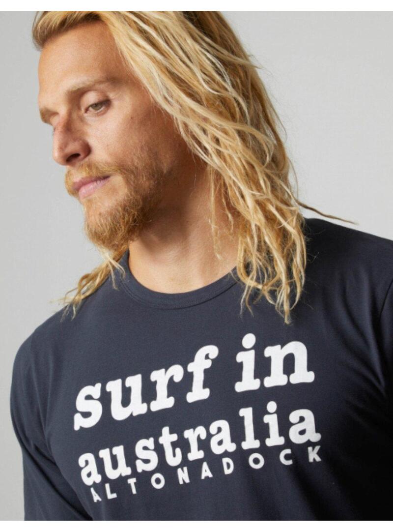 Camiseta Negra Surfing Altonadock Para Hombre