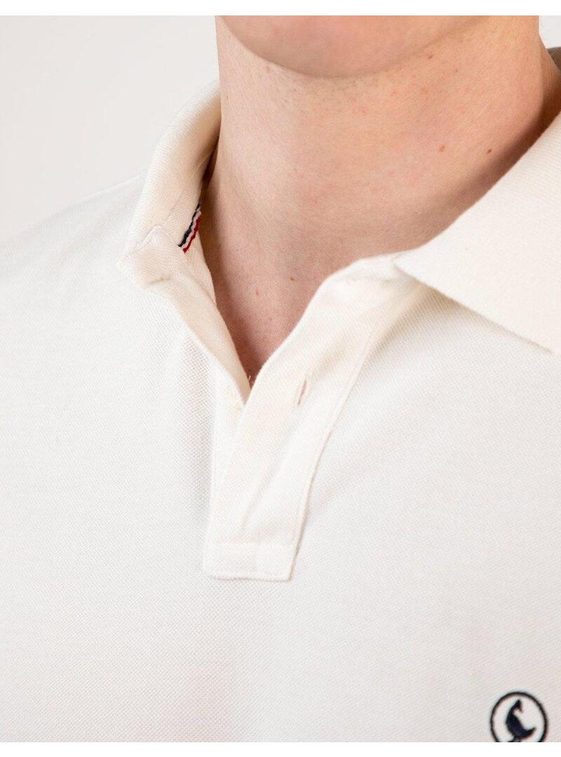 Polo Piqué Garment Dyed Blanco Para Hombre